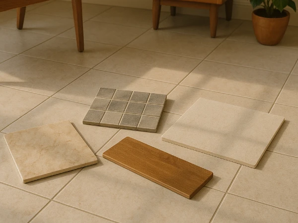 Beautiful tile flooring patterns in a modern bathroom